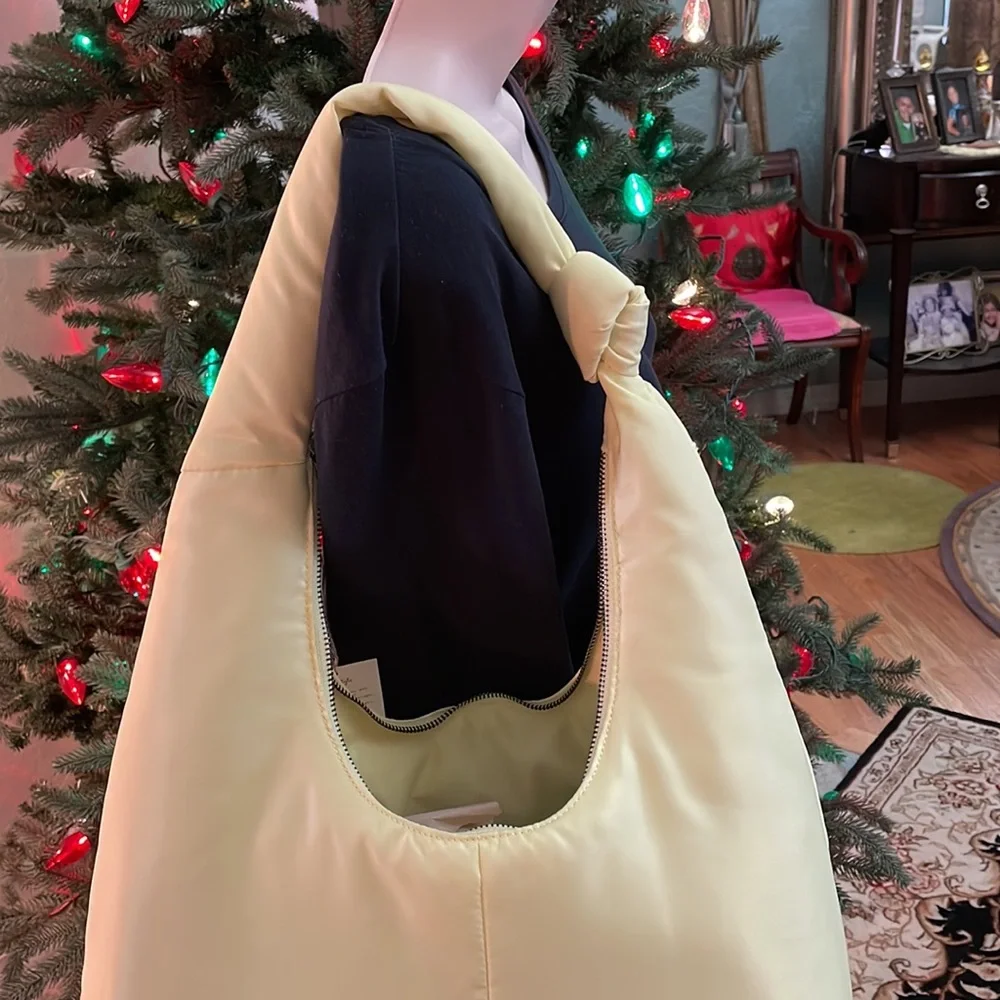 Nylon Handbag Neon Yellow NWT Hobo Stlye